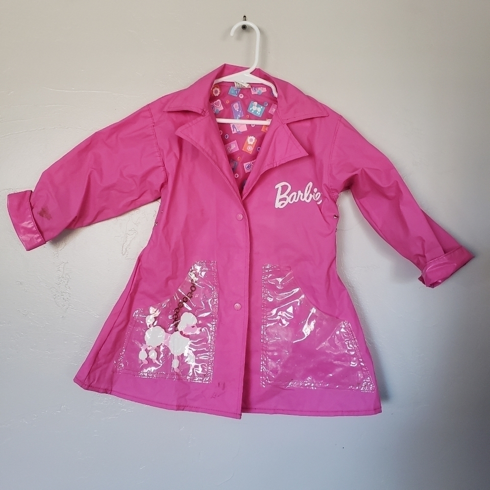 Barbie Girls 4 Pink Rain Jacket 100% PVC Water Proof